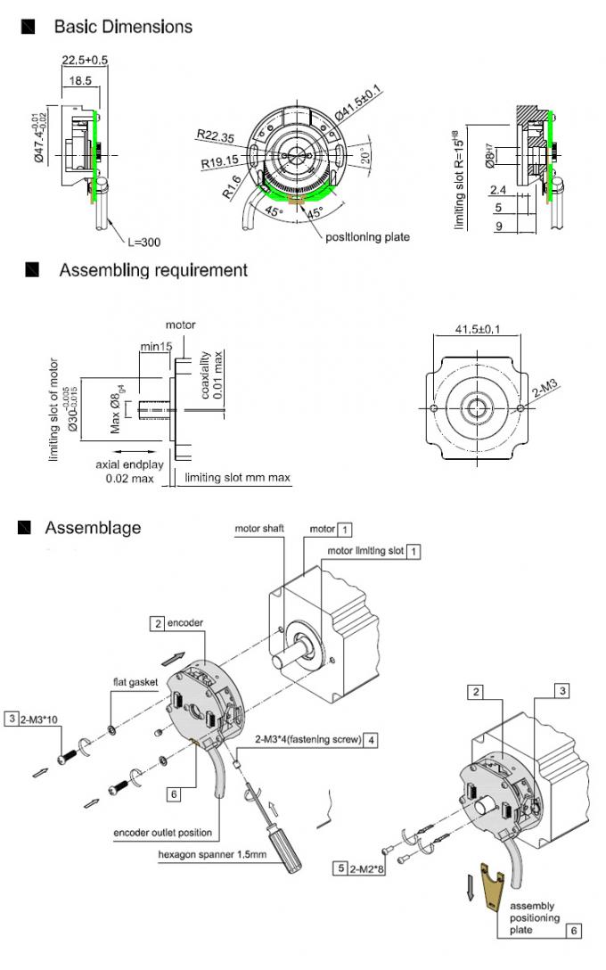 토템 기둥 산출 Z48 회전하는 인코더 단위 외부 직경 48mm 구멍 8mm